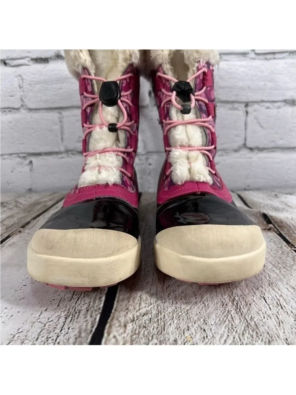 Merrell Girls Spruzzi Waterproof Rain / Snow Boots Size 5 Pink Floral